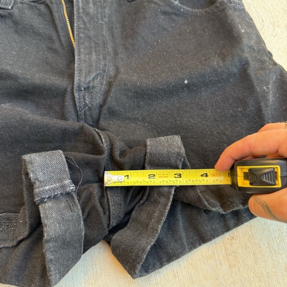 Vintage 1994 LEVIS 954‎ Denim Shorts Size 11 Orange Tab Cuffed Classic Black - Picture 6 of 9